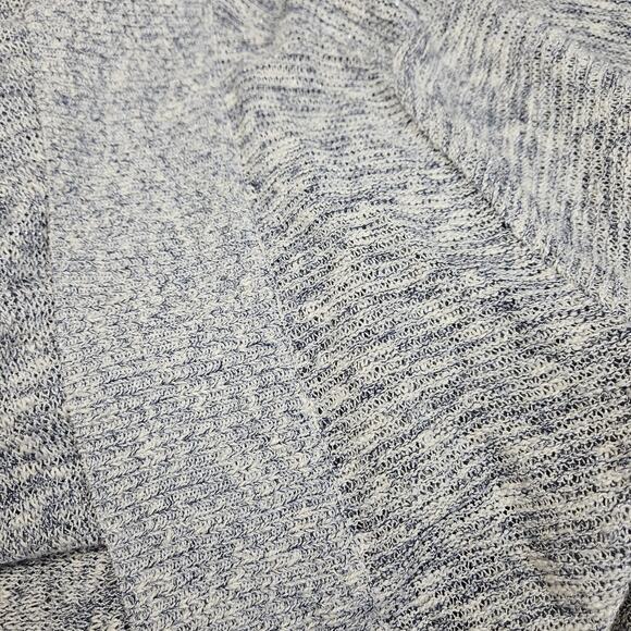 Loft Womens Long Sleeve Blue Metallic Grey Open Front Knit Cardigan Size Large - Picture 4 of 10